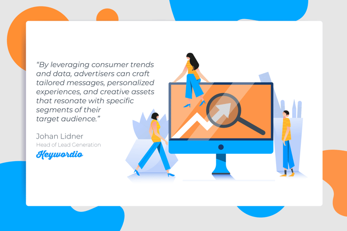 Quote from Johan that says, "By leveraging consumer trends and data, advertisers can craft tailored messages, personalized experiences, and creative assets that resonate with specific segments of their target audience."